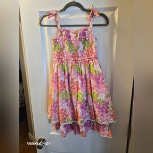 Boden, Girls, Smocked Floral Pink Summer Dress, Size 9-10Y